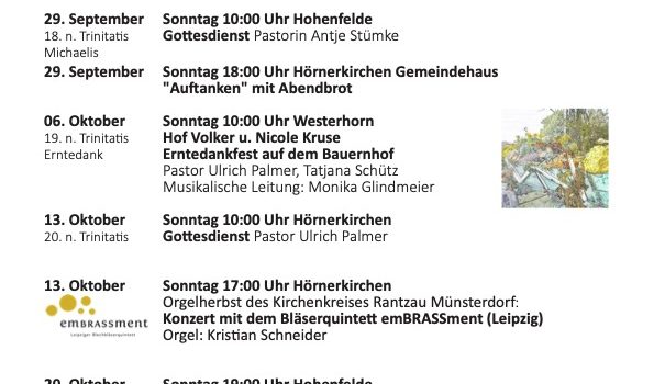 Gottesdienste im Sommer