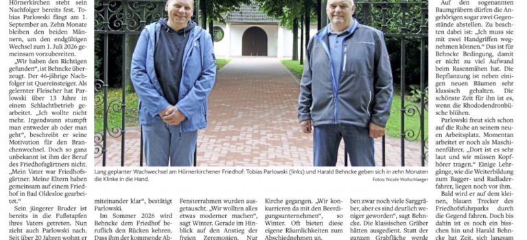 Führungswechsel auf dem Friedhof