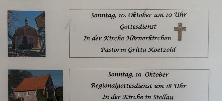 Gottesdienste im Oktober