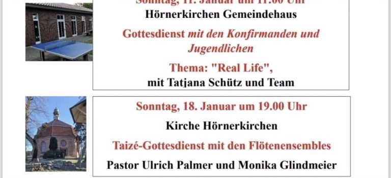 Gottesdienste im Januar