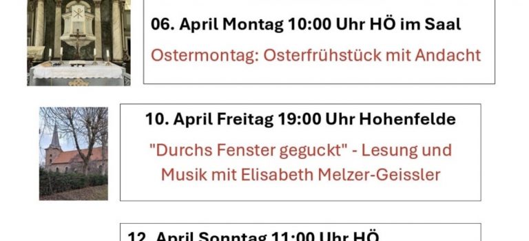Gottesdienste im April