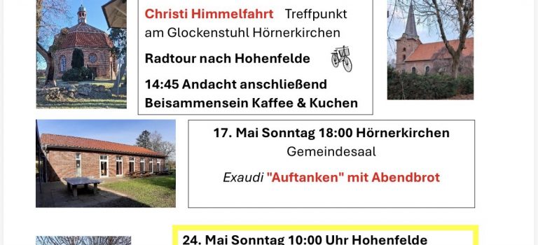 Gottesdienste im Mai